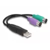 Adattatore USB-PS/2 DeLOCK 0,17 m 2x Mini-DIN 6 poli USB A