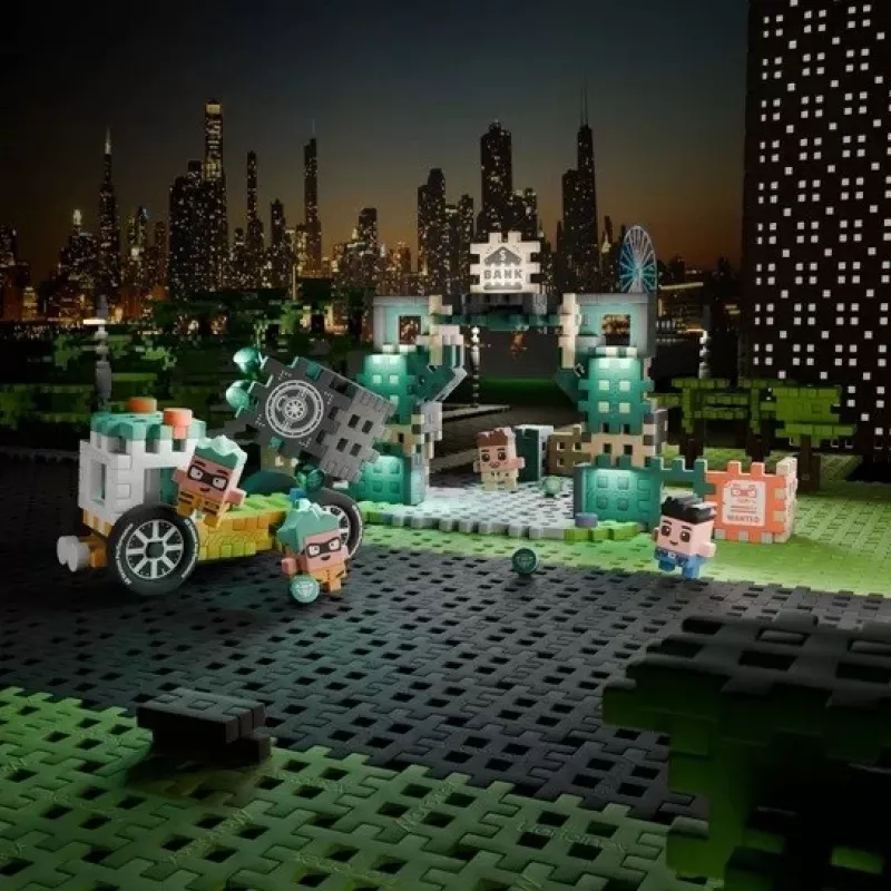 Mini Waffle City Rapina in banca MARIOINEX mattoncini, 148 pezzi