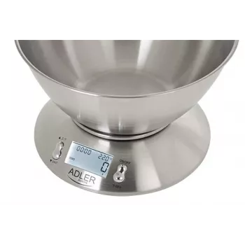 Adler AD 3134 Bilancia da cucina elettronica acciaio inox rotonda