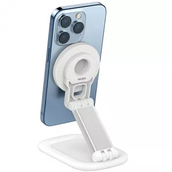 Supporto magnetico SODI BM-310 bianco MagSafe — supporto magnetico per telefono compatibile con caricabatterie MagSafe