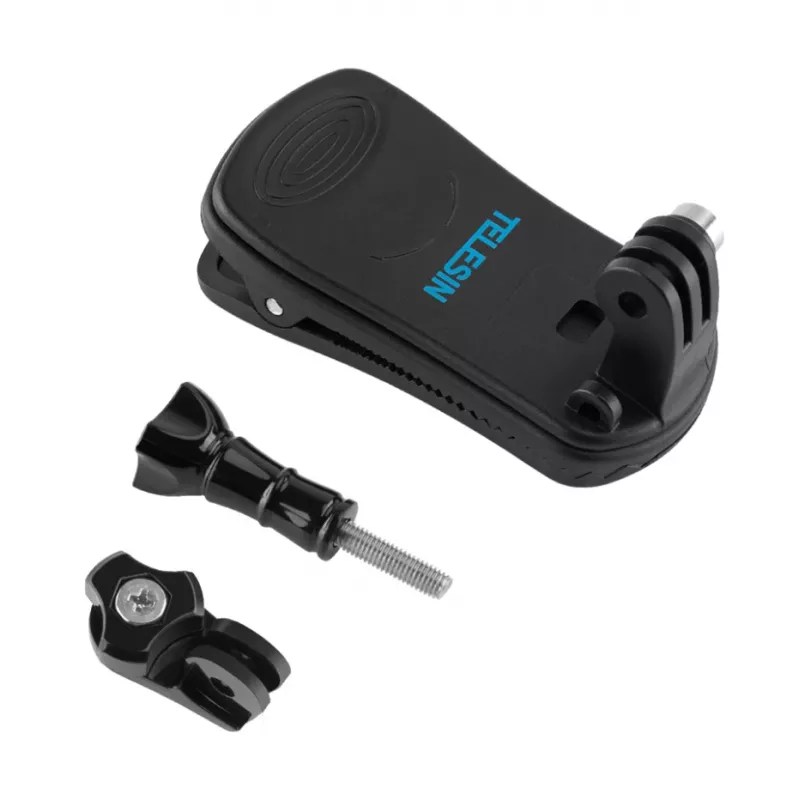 Supporto per zaino Telesin GP-JFM-003 per action camera, supporto universale compatibile per cinghie e borse