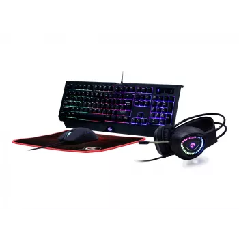 Tastiera gaming GEMBIRD GGS-UMGL4-01, formato completo, USB, QWERTY, 104 tasti, inglese US, con mouse, nero