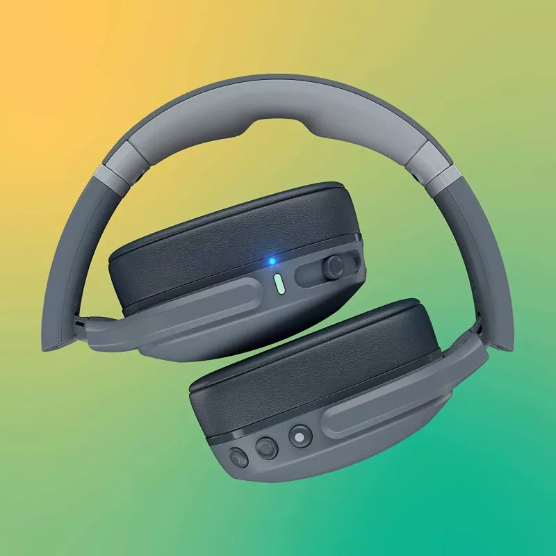 Cuffie Skullcandy Crusher Evo — con cavo & Bluetooth, grigio, batteria 40 ore, USB-C, AUX, pieghevoli