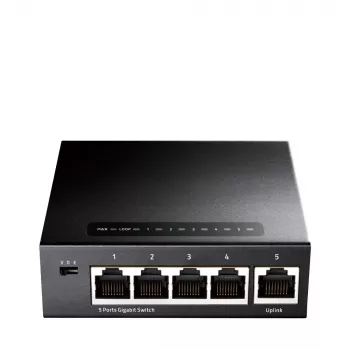 Switch di rete Cudy GS105 — 5 porte Gigabit Ethernet (10/100/1000), nero, alimentatore 5 V DC incluso