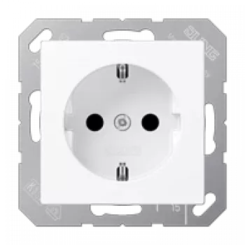 Presa Tipo F Jung A 1520 BF WWM, 16 A, 250 V, termoplastica, bianco, 55×55 mm