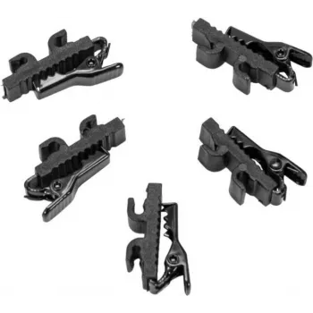 Clip per cavi Omnitronic MK2 nero — confezione da 5 per fissare cavi audio e di alimentazione