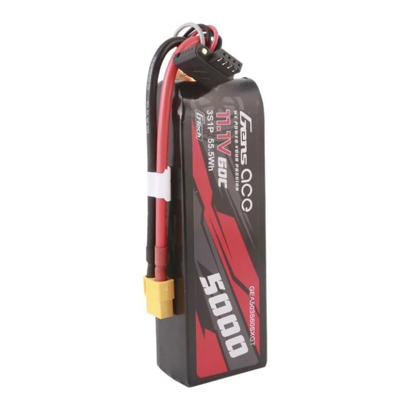 Gens ace G-Tech 5000mAh 11.1V 60C 3S1P Short-Size Lipo con connettore XT60