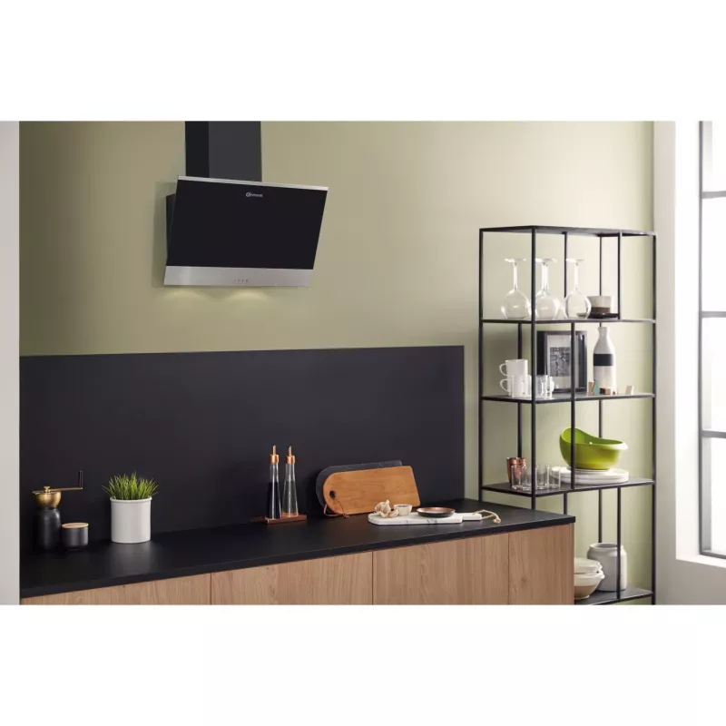 Bauknecht RBHVP 63 LM K cappa a parete, 60 cm, aspirante/filtrante, LED, nero/acciaio inox