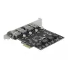 Scheda Delock PCI Express x1 a 4 porte USB Type-A esterne SuperSpeed USB