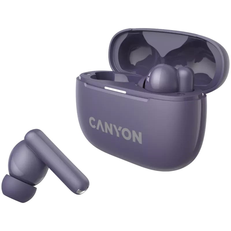 Canyon CNS-TWS10PL Cuffie e headset True Wireless Stereo (TWS) In-Ear per chiamate/musica/sport/quotidiano USB Type-C Bluetooth Viola (CNS-TWS10PL)