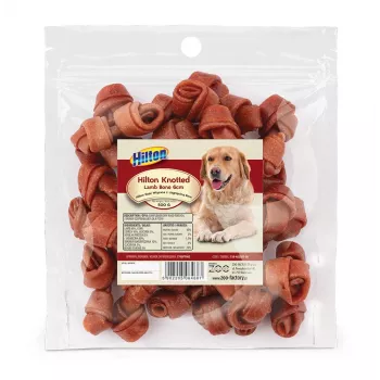 HILTON osso di agnello annodato 6 cm - articolo da masticare per cani - 500 g