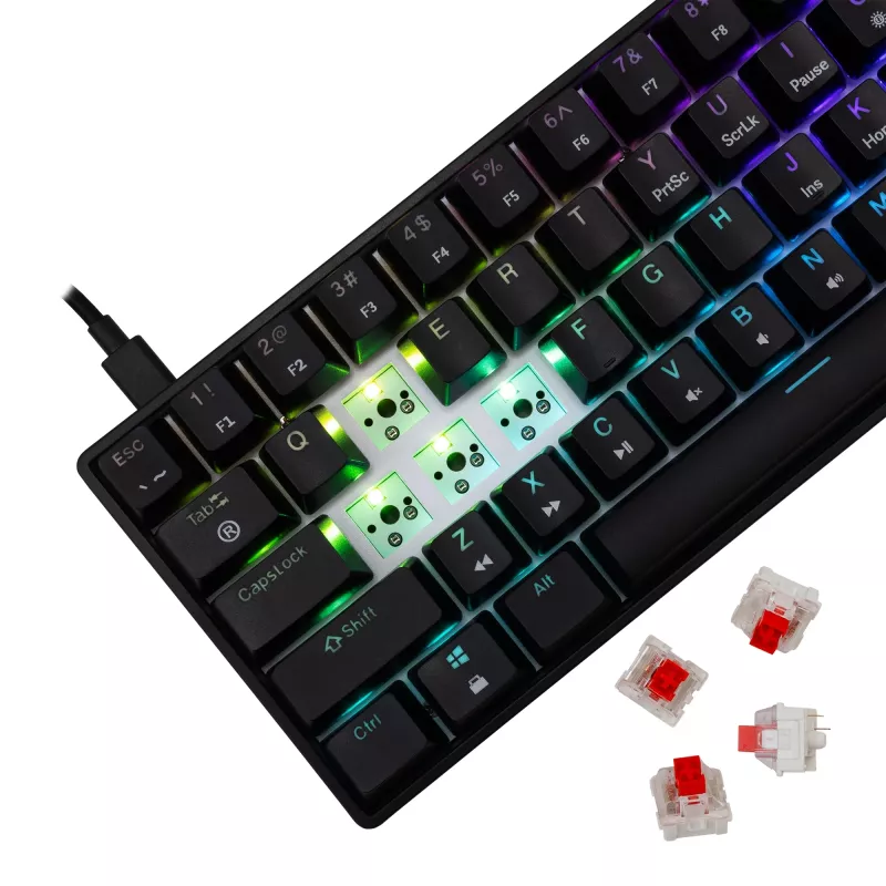 Tastiera meccanica gaming White Shark Shinobi-2 con switch Red, nera, layout US