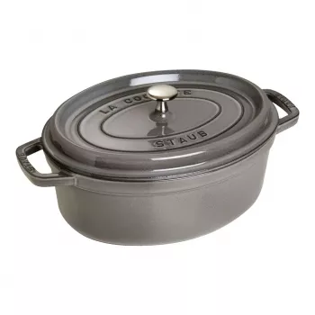Cocotte ovale in ghisa Staub 29 cm, grigio grafite