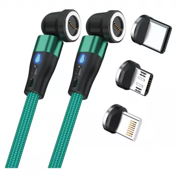 Cavo USB RealPower MagneticCharge2 1 m verde ricarica rapida trasferimento dati