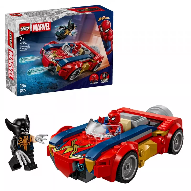 LEGO MARVEL 76336 Auto di Spider-Man vs. Wolverine venomizzato