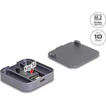 Case magnetico esterno DELOCK USB Type-C 10 Gbit/s per 1 x SSD M.2 NVMe o SATA (modello 42032)
