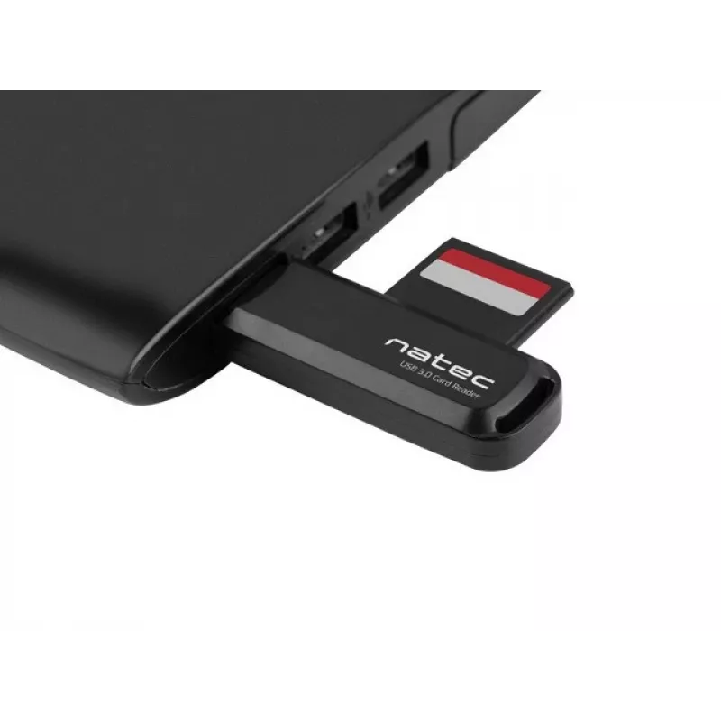 Lettore di schede NATEC Scarab 2 USB 3.2 Gen 1 Type-A — supporto MicroSD/SD, 5000 Mbit/s, nero