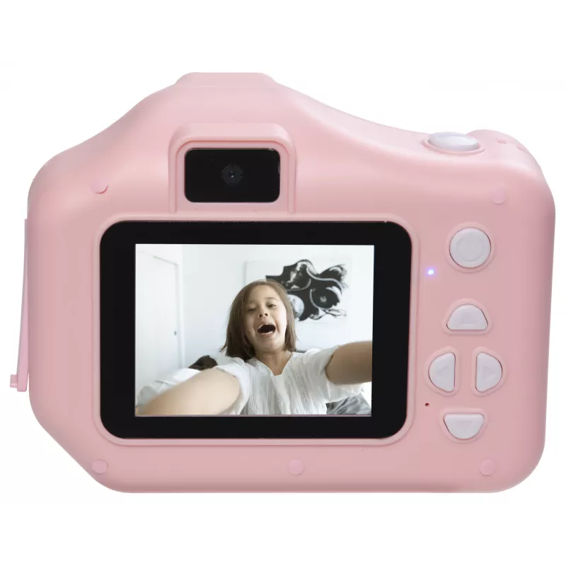 Denver KPC-1370P fotocamera digitale per bambini con stampante termica, LCD da 2,8 pollici, 48 MP, video 1440p, rosa