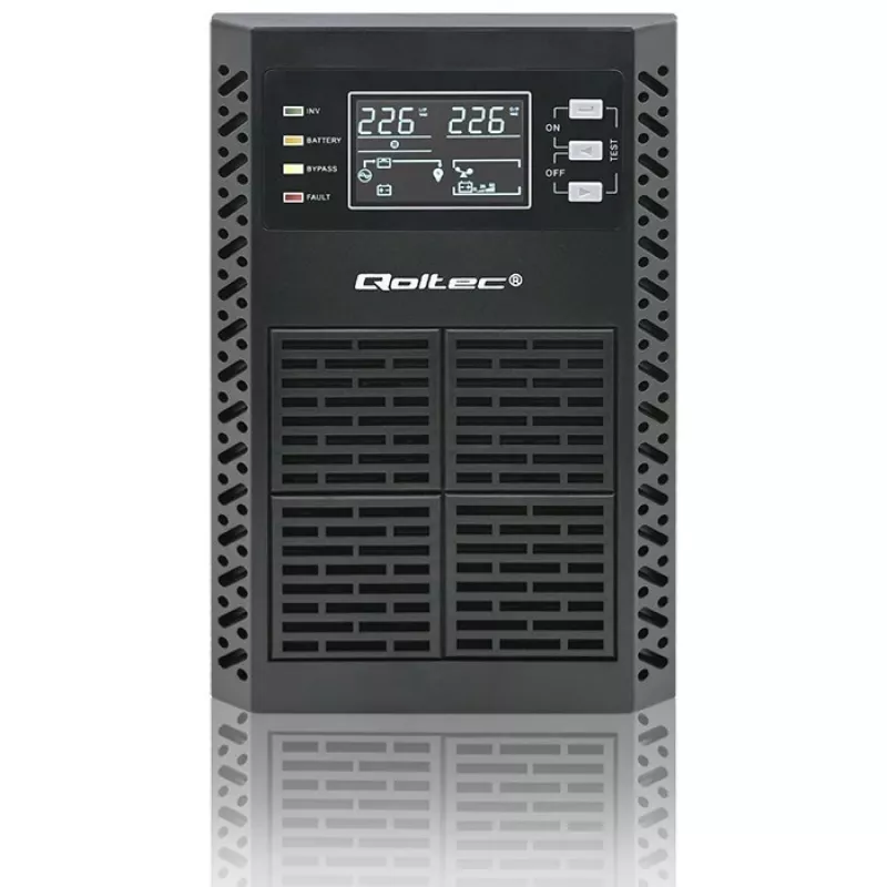 UPS Qoltec gruppo di continuità | 1kVA | 1000W | fattore di potenza 1,0 | LCD | EPO | USB | Online