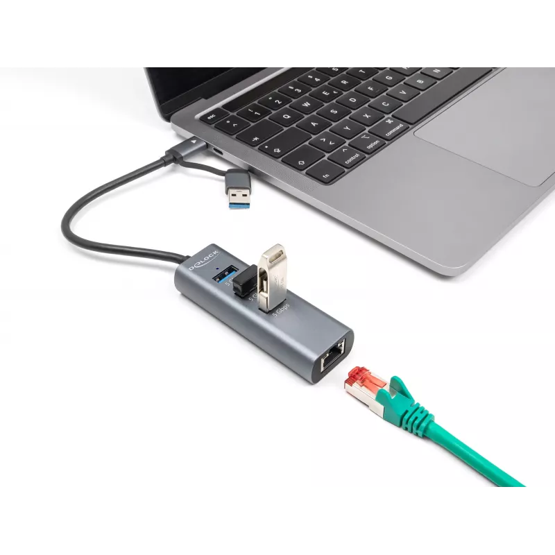 DeLOCK 64282 docking station per laptop e replicatore di porte con filo USB 3.2 Gen 1 (3.1 Gen 1) Type-C grigio (64282)
