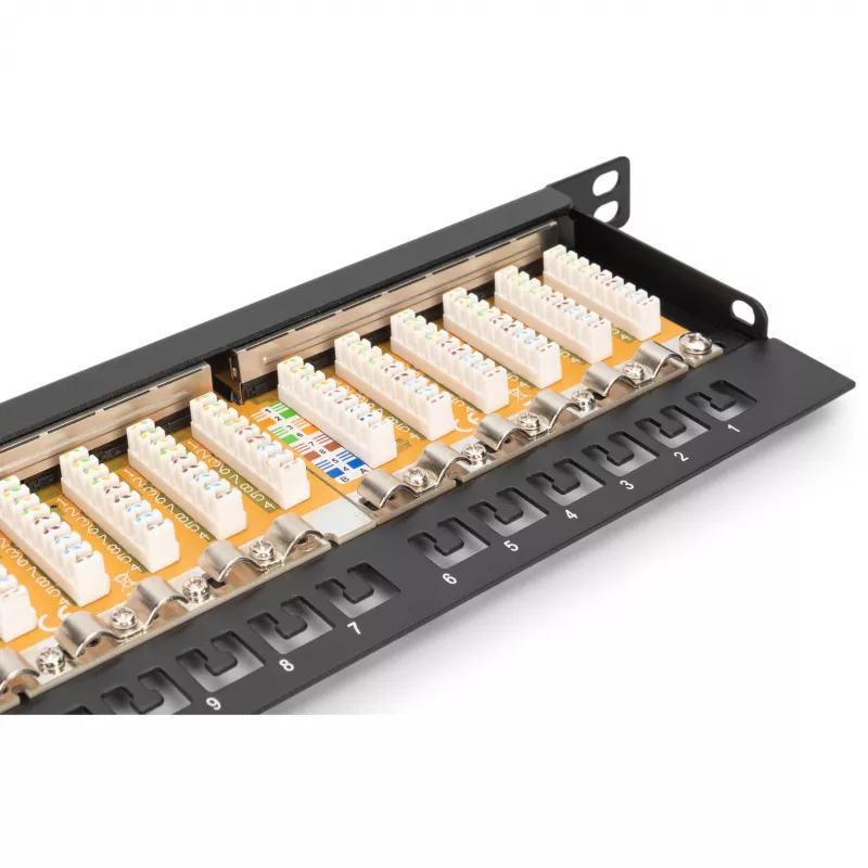 Patch Panel Digitus CAT 6 Class E High Density schermato nero