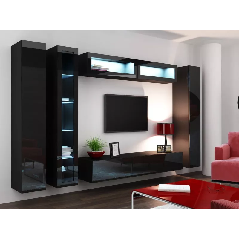Armadietto chiuso Cama VIGO '180' 180/40/30 nero/nero lucido