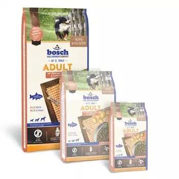 Cibo per cani Bosch Tiernahrung ADULT con salmone fresco e patate 15 kg, formula adult