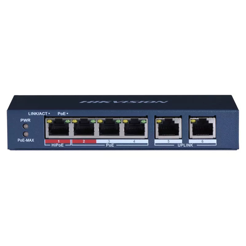 Hikvision DS-3E0106HP-E collegamenti di rete unmanaged Fast Ethernet (10/100) supporto PoE blu