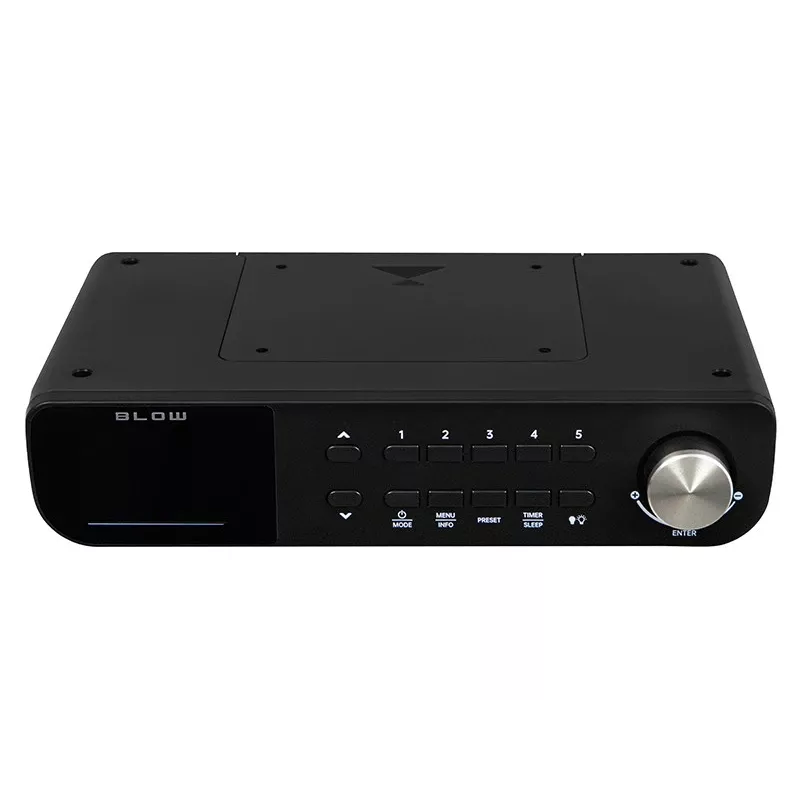 Radio da cucina portatile FM/DAB+ BLOW RK1 — compatta nera, a batteria o rete elettrica