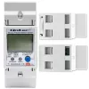 Qoltec 50882 contatore elettronico monofase del consumo energetico per guida DIN | Wi-Fi | TUYA | 230V | LCD
