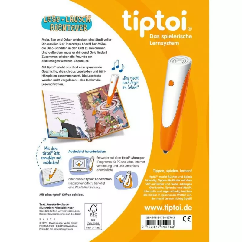 tiptoi Avventura di lettura e ascolto: città dei dinosauri, libro educativo