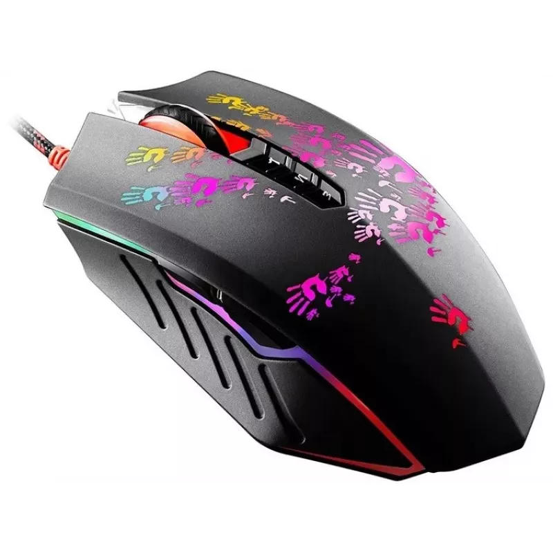 Mouse da gaming A4Tech BLOODY A60 — ottico, ambidestro, 6200 DPI, USB Type-A, 8 tasti, nero