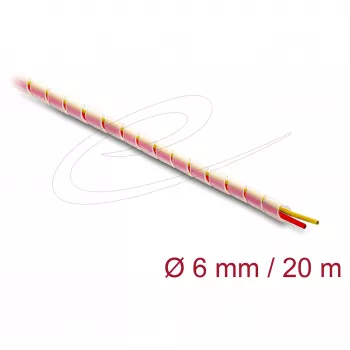 Delock 19013 Guaina spiralata per cavi in silicone, diametro 6 mm, 20 m, trasparente