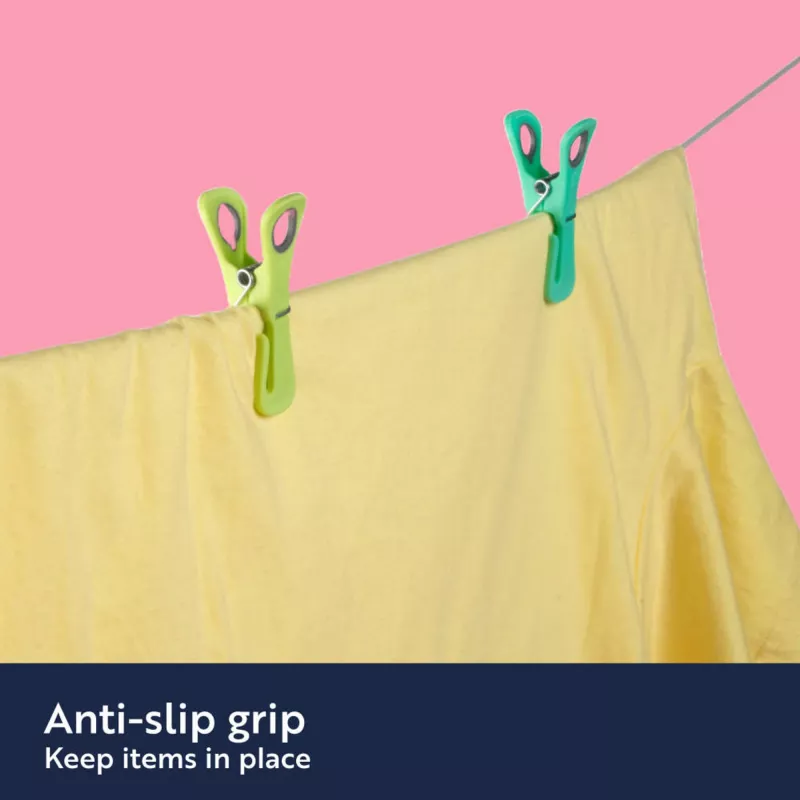 Mollette Beldray Dual-Grip LA035716RPFEU7 verde/blu – mollette per bucato, design Dual-Grip