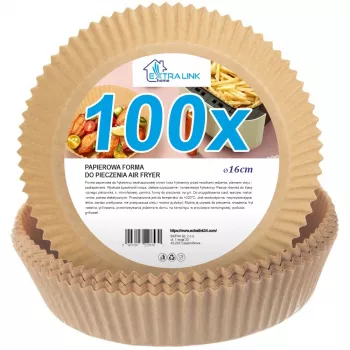 Inserti per friggitrice in carta Extralink HOME rotondi 16 cm, confezione da 100