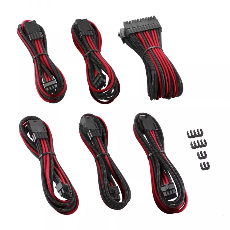 CableMod PRO ModMesh CM-PCAB-BKIT-NKKR-3PK-R kit di cavi di prolunga, nero/rosso