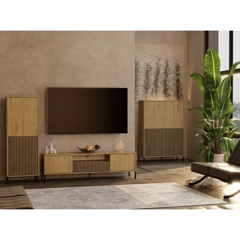 KAMARO 2DK stretto/GŁ rovere ARTISAN VETRINA