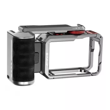 Gabbia di espansione in titanio con impugnatura e attacchi aggiuntivi Puluz per DJI Osmo Action 6