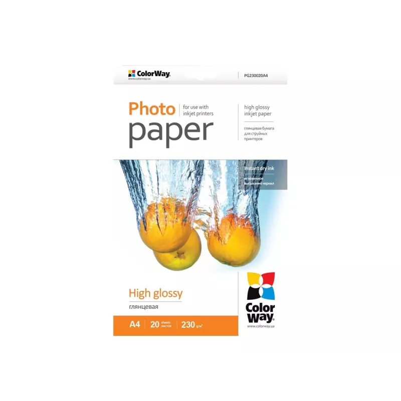 Carta fotografica lucida Colorway PG230020A4 A4 bianca