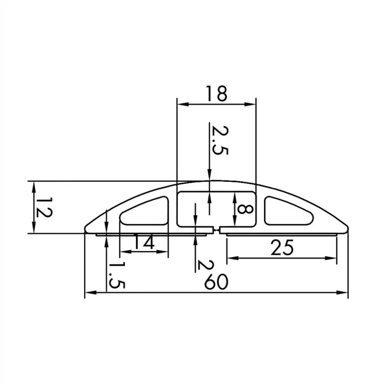 Canalina passacavi ROLINE TPE Flex, 60 mm, nero, 1,8 m (19.08.3105)