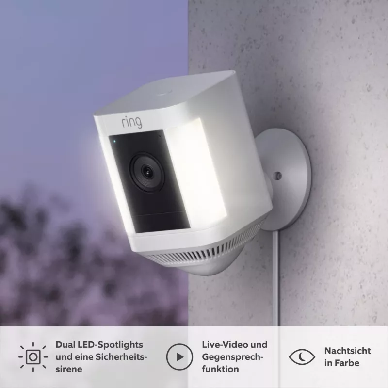Ring Spotlight Cam Plus Plug-In telecamera di videosorveglianza in rete per esterni