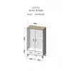 Armadio cama meble LOTTA 2D2D, 2 ante, struttura rovere Sonoma con frontali bianchi, 1100×550×1900 mm