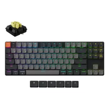 Tastiera meccanica 80% Keychron K1X-B4 — USB + Bluetooth, QWERTY inglese, 87 tasti, retroilluminazione RGB, grigio