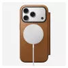 Custodia folio Nomad Modern Leather Folio per iPhone 17 Pro, pelle + alluminio, 6,3 pollici (16 cm), Tan, 3 scomparti per carte