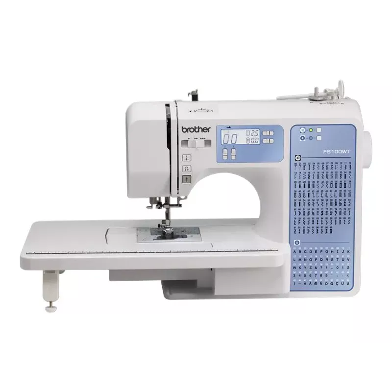 Macchina da cucire Brother FS100WT — 100 punti, 850 SPM, larghezza punto 7 mm, infilafilo automatico, LCD