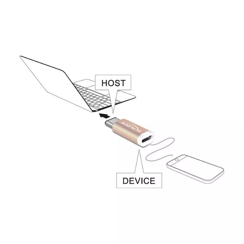 Adattatore USB DeLOCK 65677 USB 2.0-C a Micro-B