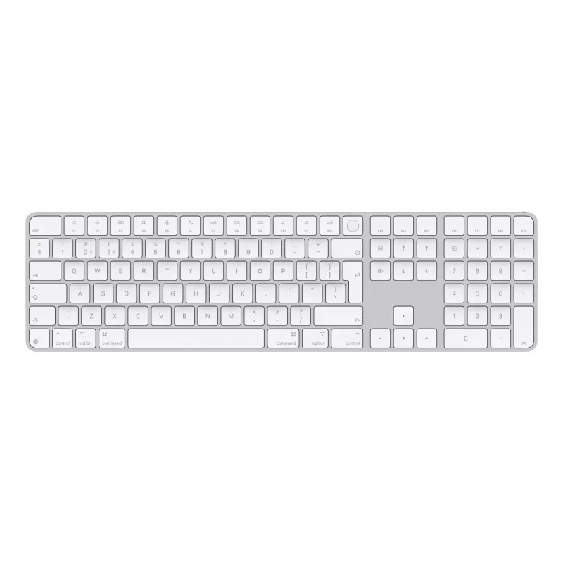 Apple Magic Keyboard con Touch ID e tastierino numerico, UK English, bianca (MXK73B/A)