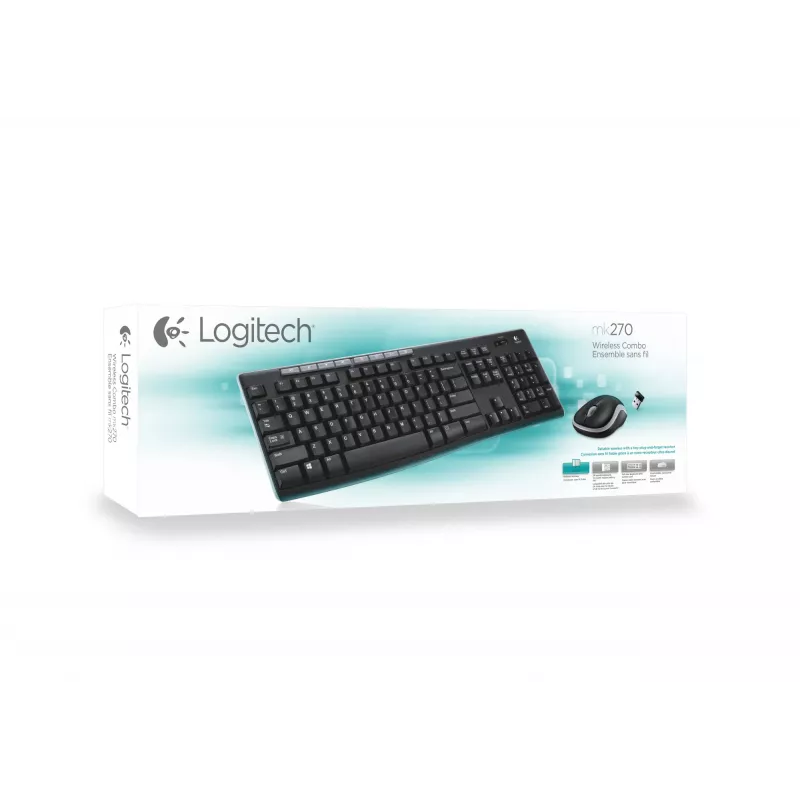 Logitech Wireless Combo MK270 – set tastiera-mouse – wireless – 2,4 GHz – francese (920-004510)