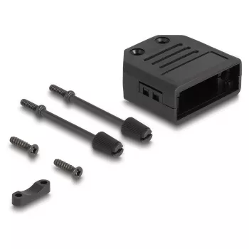 DeLOCK custodia per cavi custodia D-Sub per connettore maschio/femmina 9 poli, plastica con scarico di trazione, 33,3×33,8×14,8 mm, nero