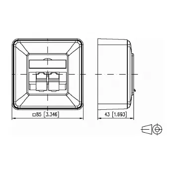 METZ CONNECT BTR IT CONNECT E-DAT C6 8/8(8) AP Cat.6 - scatola da parete - RJ-45 X 2 - bianco puro, RAL 9010 - 2 porte (1307380002-I)